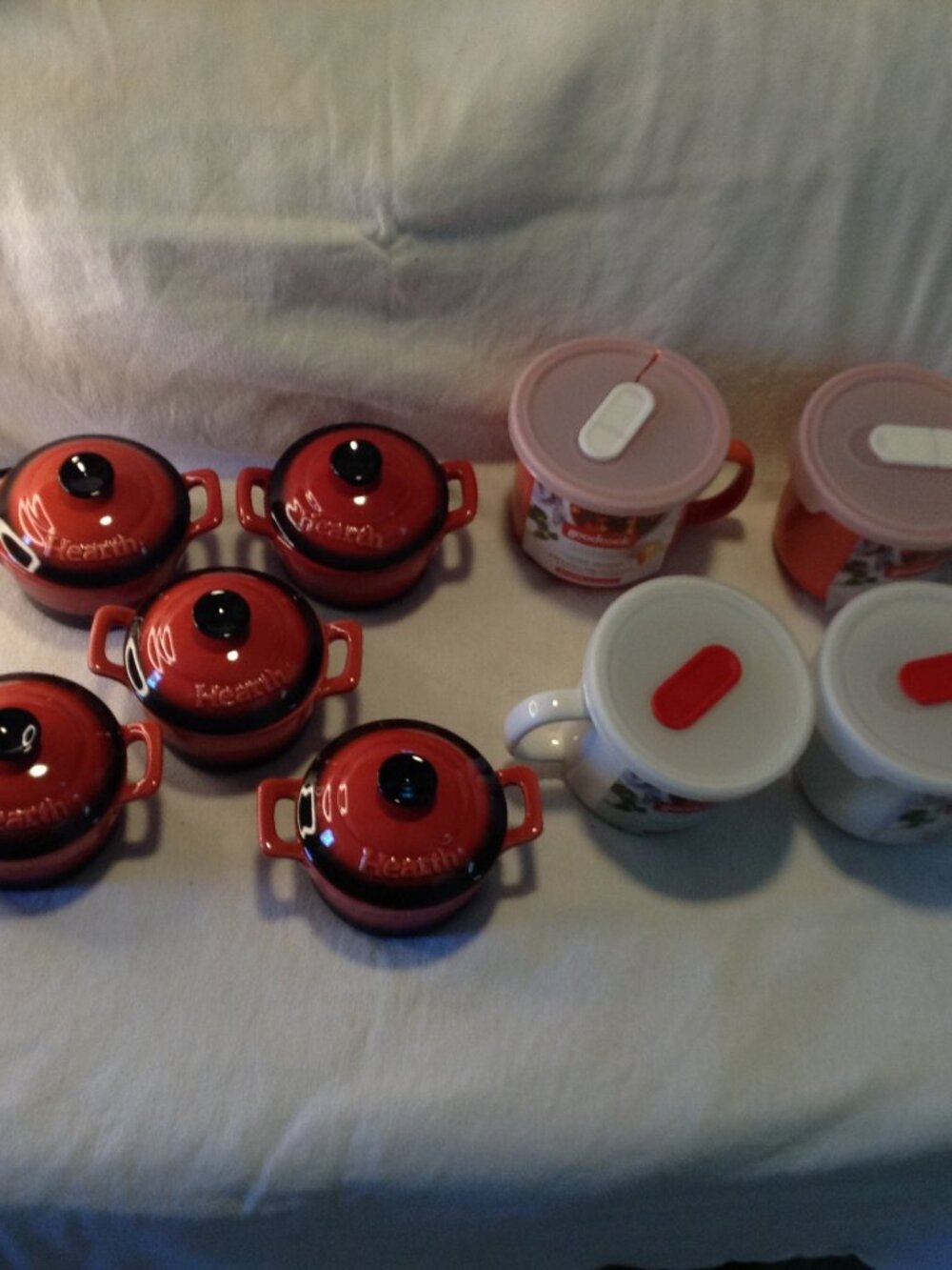 NWOT Set Good Cook 20 oz Soup/Coffee/Tea Mugs with Lids - Vented 5 Crocks w/lids